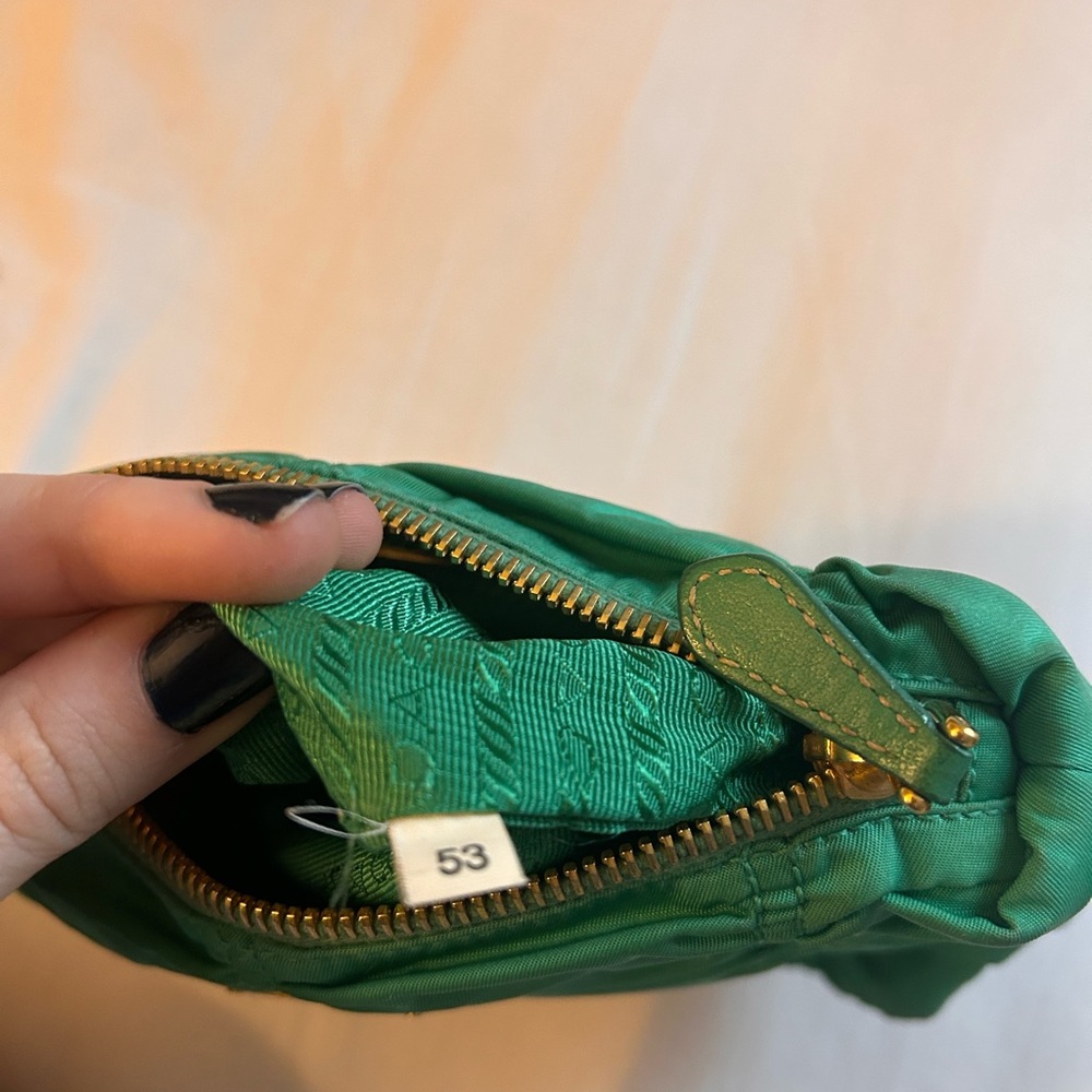 Prada Tessuto Gaufre Cosmetic Pouch Nylon Green - Picture 5 of 10